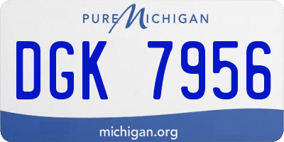 MI license plate DGK7956
