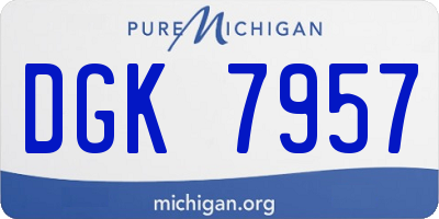MI license plate DGK7957