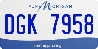 MI license plate DGK7958