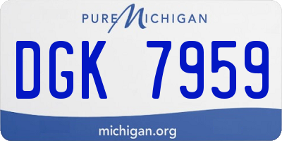MI license plate DGK7959