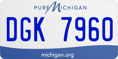 MI license plate DGK7960