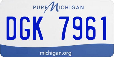 MI license plate DGK7961