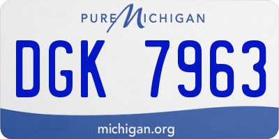 MI license plate DGK7963