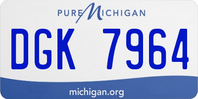 MI license plate DGK7964