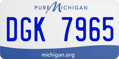MI license plate DGK7965