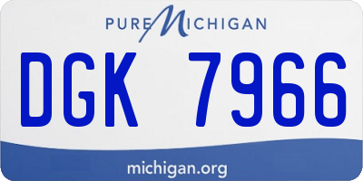 MI license plate DGK7966