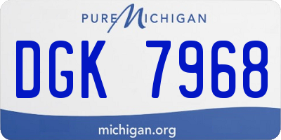MI license plate DGK7968