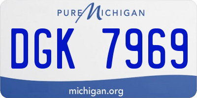 MI license plate DGK7969