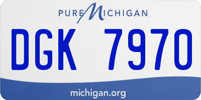 MI license plate DGK7970