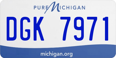 MI license plate DGK7971
