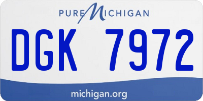 MI license plate DGK7972