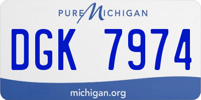 MI license plate DGK7974