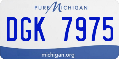 MI license plate DGK7975