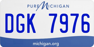 MI license plate DGK7976