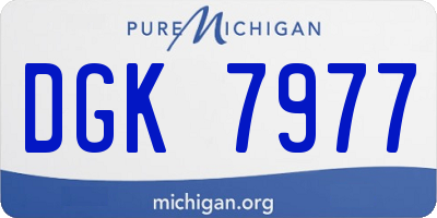 MI license plate DGK7977