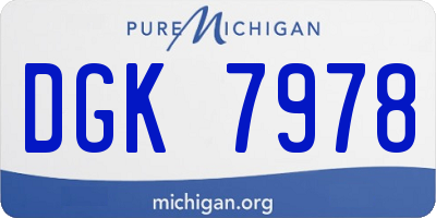 MI license plate DGK7978