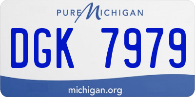 MI license plate DGK7979
