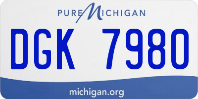 MI license plate DGK7980