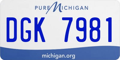 MI license plate DGK7981