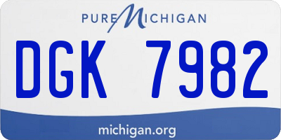 MI license plate DGK7982