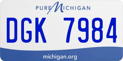 MI license plate DGK7984