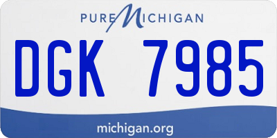 MI license plate DGK7985
