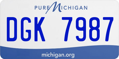 MI license plate DGK7987
