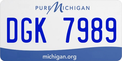 MI license plate DGK7989