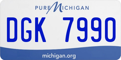 MI license plate DGK7990