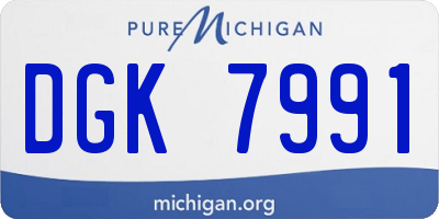 MI license plate DGK7991
