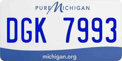 MI license plate DGK7993