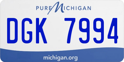 MI license plate DGK7994