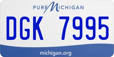 MI license plate DGK7995