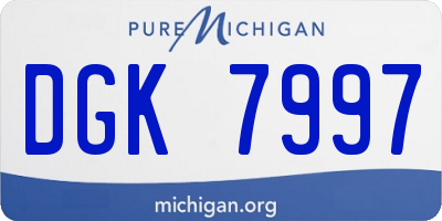 MI license plate DGK7997