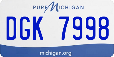 MI license plate DGK7998