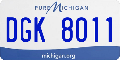 MI license plate DGK8011