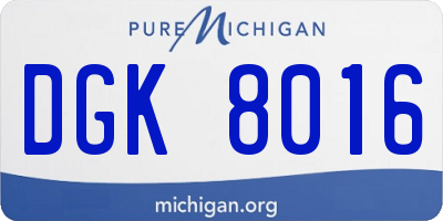 MI license plate DGK8016