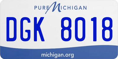 MI license plate DGK8018