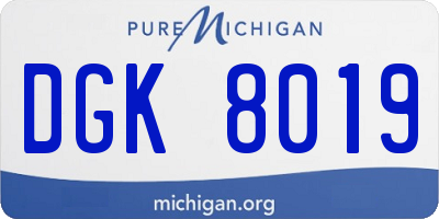 MI license plate DGK8019