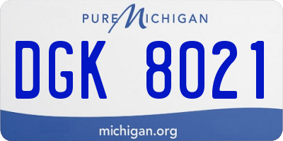 MI license plate DGK8021