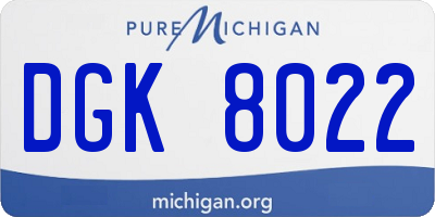 MI license plate DGK8022