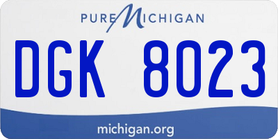 MI license plate DGK8023