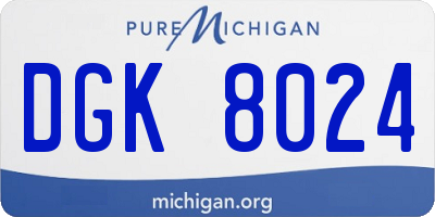 MI license plate DGK8024