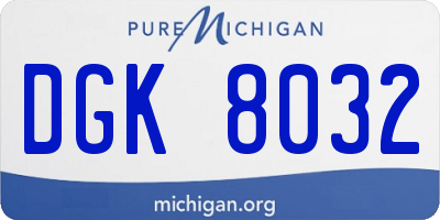 MI license plate DGK8032