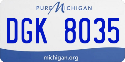 MI license plate DGK8035