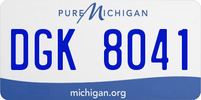 MI license plate DGK8041
