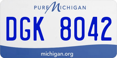 MI license plate DGK8042