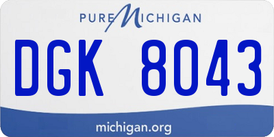 MI license plate DGK8043