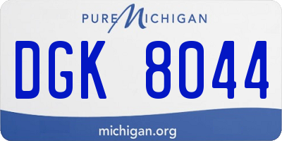MI license plate DGK8044