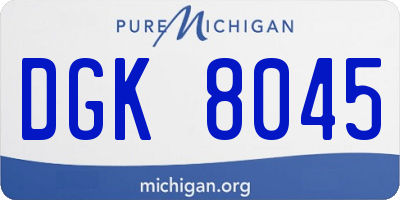MI license plate DGK8045